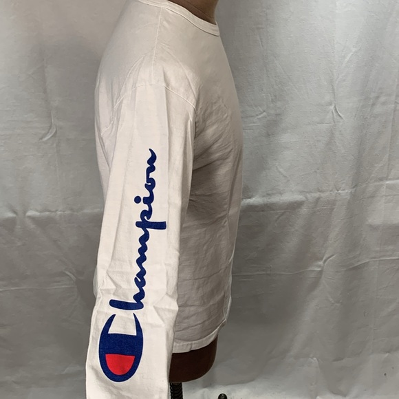 Authentic Vintage Champion Ls T-Shirt White Size Medium - Picture 3 of 5